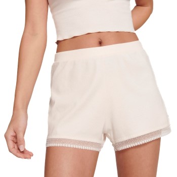 Läs mer om Sloggi GO Ribbed Short Creme bomull Small Dam