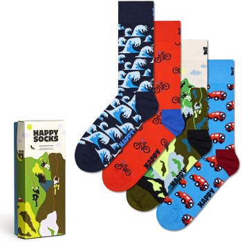 Läs mer om Happy Sock Out And About Socks Gift Set Strumpor 4P Flerfärgad Strl 41/46
