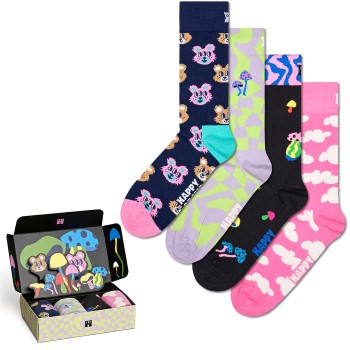 Läs mer om Happy Sock Happy In Wonderland Socks Gift Set Strumpor 4P Flerfärgad bomull Strl 36/40