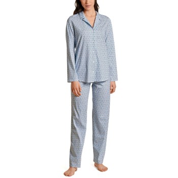 Läs mer om Calida Ornament Spring Nights Pyjamas Ljusblå bomull Medium Dam