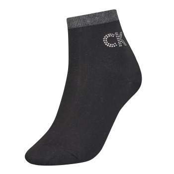 Calvin Klein Strumpor Women Big Crystal Logo Short Sock Svart One Size Dam