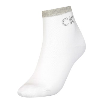 Läs mer om Calvin Klein Strumpor Women Big Crystal Logo Short Sock Vit One Size Dam