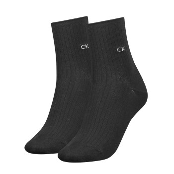 Läs mer om Calvin Klein Strumpor 2P Women Short Roll Top Sock Svart One Size Dam