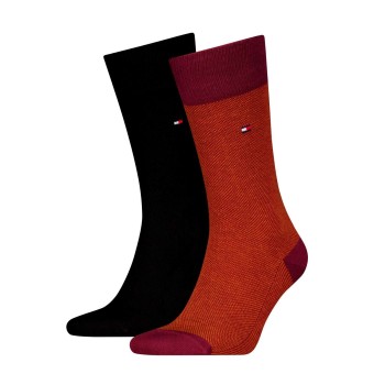Tommy Hilfiger Strumpor 2P Men Birdeye Sock Svart/Röd Strl 43/46 Herr | apparel & accessories - clothing - underwear & socks - socks | ModeLejon