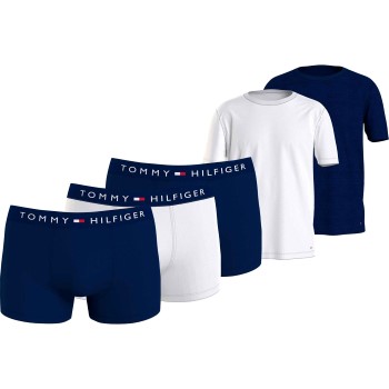 Tommy Hilfiger Kalsonger 5P Trunk And Tee Giftbox Vit/Marin bomull X-Large Herr