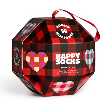 Läs mer om Happy Sock Bauble Sock Gift Set Strumpor Röd Mönstrad modal Strl 36/40