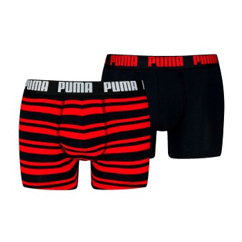 Puma Kalsonger 2P Heritage Stripe Boxer Svart/Röd bomull Large Herr | apparel & accessories - clothing - underwear & socks - underwear | ModeLejon