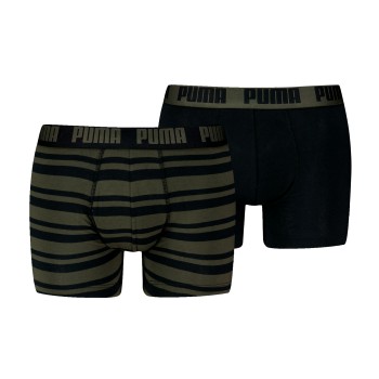 Puma Kalsonger 2P Heritage Stripe Boxer Svart/Grön bomull Large Herr | apparel & accessories - clothing - underwear & socks - underwear | ModeLejon