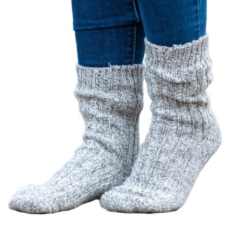 Läs mer om Trofe Knitted Wool Sock Strumpor Grå Strl 39/42 Dam