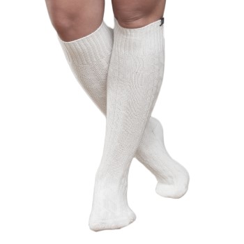Trofe Cotton Knee High Sock Strumpor Vit Strl 39/42 Dam
