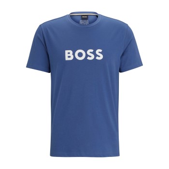 BOSS T Shirt RN Blå bomull XX-Large Herr