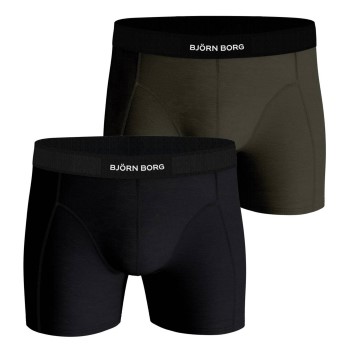 Läs mer om Bjorn Borg Premium Cotton Stretch Boxer 1298 Kalsonger 2P Svart/Grön bomull Medium Herr