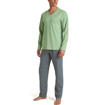 Läs mer om Calida Relax Imprint 3 Pyjamas Grön Mönstrad bomull X-Large Herr