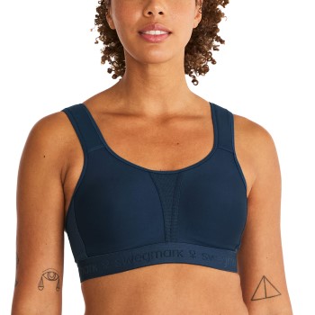 Läs mer om Swegmark BH Kimberly Iconic Moulded Cups Sports Bra Marin polyamid C 80 Dam