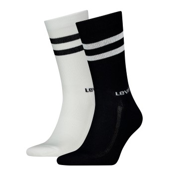 Läs mer om Levis Strumpor 2P Regular Cut Stripe Socks Svart/Vit Strl 43/46