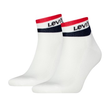 Läs mer om Levis Strumpor 2P Mid Cut Stripe Socks Vit Strl 43/46