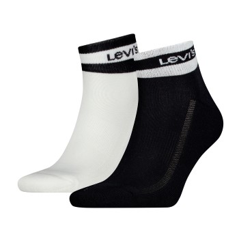 Läs mer om Levis Strumpor 2P Mid Cut Stripe Socks Svart/Vit Strl 43/46