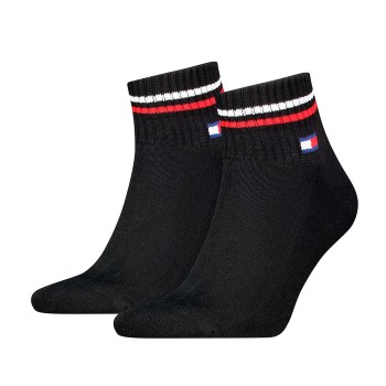 Läs mer om Tommy Men Uni TJ Iconic Quarter Socks Strumpor 2P Svart Strl 39/42 Herr