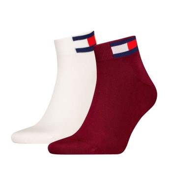 Tommy Men Uni Flag Quarter Sock Strumpor 2P Vit/Röd Strl 35/38 | apparel & accessories - clothing - underwear & socks - socks | ModeLejon