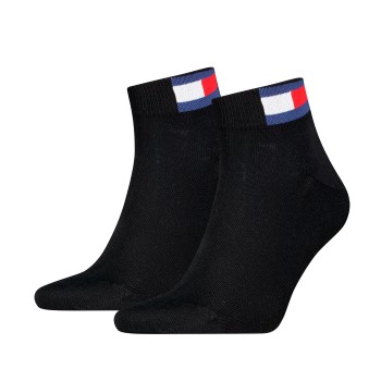 Läs mer om Tommy Men Uni Flag Quarter Sock Strumpor 2P Svart Strl 39/42 Herr