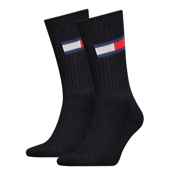 Tommy Men Uni TJ Flag Socks Strumpor 2P Svart Strl 35/38 Herr
