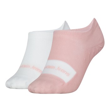 Läs mer om Calvin Klein Strumpor 2P Women Footie High Cut Socks Vit/Rosa One Size Dam