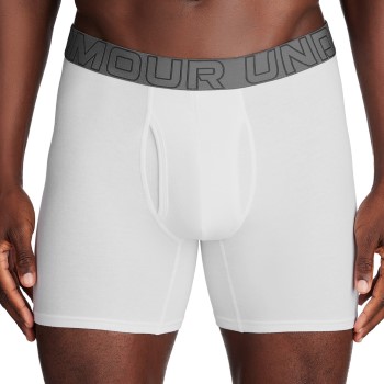 Läs mer om Under Armour 6P Perfect Cotton 6in Boxer Vit 3XL Herr