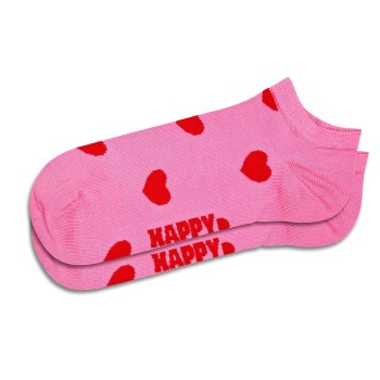 Läs mer om Happy socks Strumpor Hearts Low Sock Rosa/Röd bomull Strl 36/40
