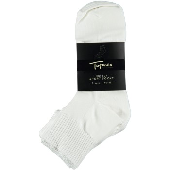 Läs mer om Topeco Strumpor 6P Mid Cut Sport Socks Vit polyamid Strl 40/45 Herr