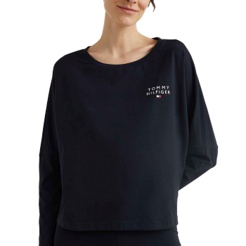 Läs mer om Tommy Hilfiger Original Long Sleeve Lounge T Shirt Marin bomull X-Small Dam