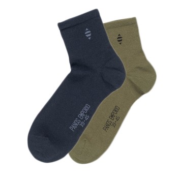 Läs mer om Panos Emporio Strumpor 2P Michael Cottom Quarter Socks Flerfärgad One Size Herr