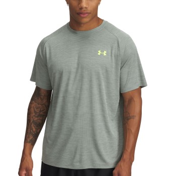 Under Armour Tech Textured SS Shirt Grå polyester XXXL Herr | apparel & accessories - clothing - activewear | ModeLejon