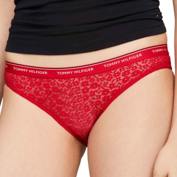 Tommy Hilfiger Trosor 3P Premium Essentials Lace Briefs Flerfärgad-2 polyamid Large Dam