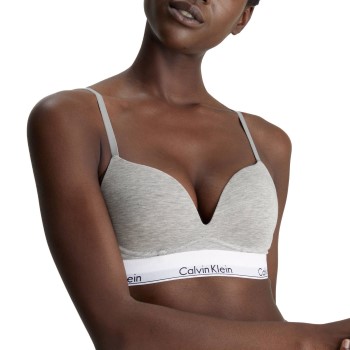 Läs mer om Calvin Klein BH Plunge Push Up Bra Grå B 65 Dam