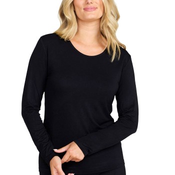 Damella Bamboo Long Sleeve Top Svart Bambu Medium Dam | apparel & accessories - clothing - shirts & tops | ModeLejon