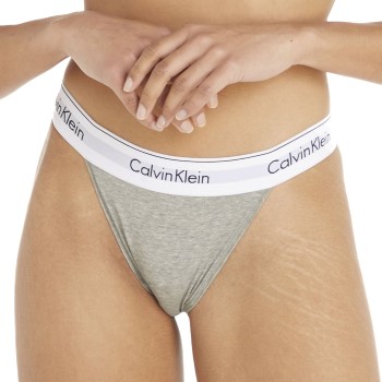Läs mer om Calvin Klein Trosor Modern Cotton Tanga Panty Gråmelerad Medium Dam