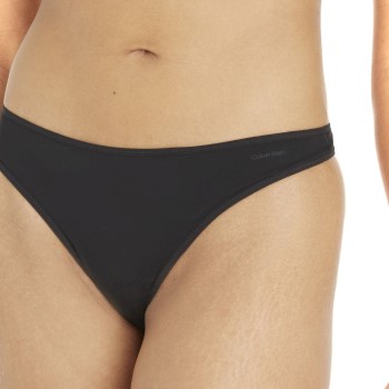 Läs mer om Calvin Klein Trosor Sheer Marquisette Thong Svart Large Dam