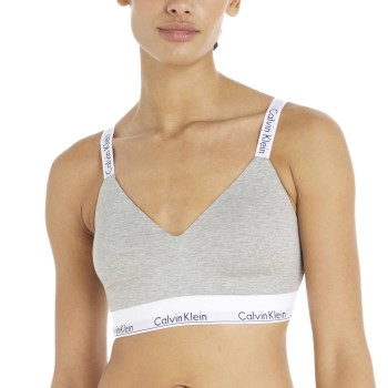 Läs mer om Calvin Klein BH Modern Cotton Ful Cup Bralette Grå Small Dam