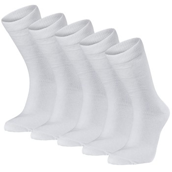Läs mer om Seger Strumpor 5P Basic Cotton Socks Vit Strl 35/38