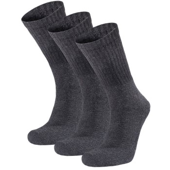 Läs mer om Seger Strumpor 3P Basic Cotton Sock Antracit Strl 35/38