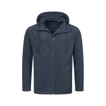 Läs mer om Stedman Hooded Fleece Jacket For Men Mörkblå polyester Large Herr