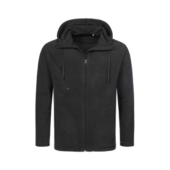 Läs mer om Stedman Hooded Fleece Jacket For Men Svart polyester XX-Large Herr