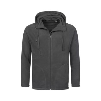 Läs mer om Stedman Hooded Fleece Jacket For Men Grå polyester XX-Large Herr