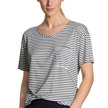 Läs mer om Calida Circular Sleep T-shirt Vit/Marin tencel XX-Small Dam