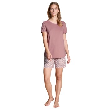 Läs mer om Calida Lovely Nights Short Pyjama Rosa Mönstrad bomull Medium Dam