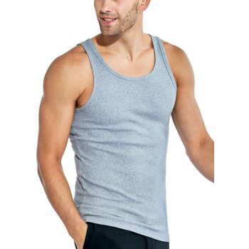 Läs mer om Bread and Boxers Ribbed Tank Top 2P Grå ekologisk bomull Small Herr