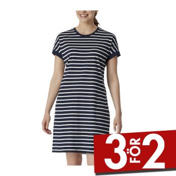 Läs mer om Schiesser Women Shortsleeve Nightshirt Blå/Vit bomull 42 Herr