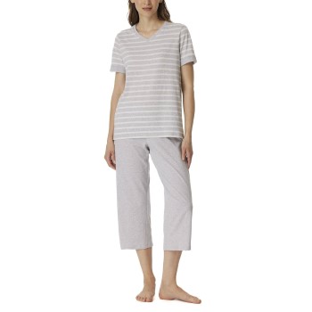 Schiesser Women Three Quarter Pyjamas Vit/Grå bomull 48 Dam