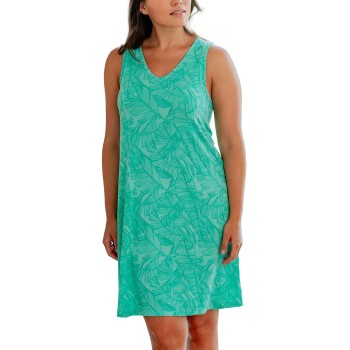 Läs mer om Trofe Bamboo Sleeveless Nightdress Grön Mönstrad X-Large Dam