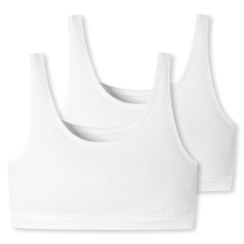 Läs mer om Schiesser BH 2P 95-5 Organic Cotton Bustier Top Vit bomull 44 Dam